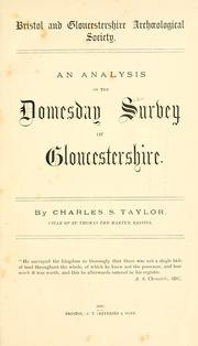 An Analysis Of The Domesday Survey Of Gloucestershire by Charles S. Taylor