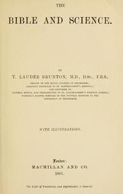 Cover of: The Bible and science by Sir Thomas Lauder Brunton