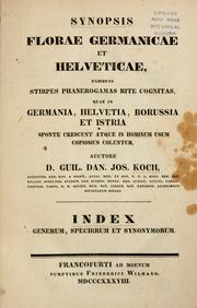 Synopsis florae Germanicae et Helveticae by Wilhelm Daniel Joseph Koch