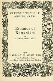 Cover of: Erasmus of Rotterdam by Maurice Wilkinson, Maurice Wilkinson