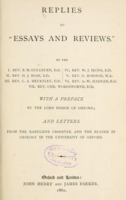 Cover of: Replies to Essays and reviews by Edward Meyrick Goulburn