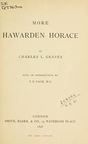 Cover of: More Hawarden Horace by Charles L. Graves