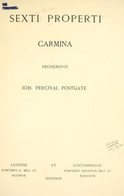 Cover of: Carmina. by Sextus Propertius