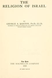 Cover of: The religion of Israel by George A. Barton