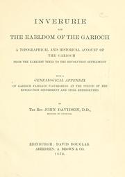 Inverurie and the earldom of the Garioch by Davidson, John Rev.