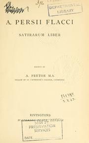 Cover of: Satirarum liber. by Aulus Persius Flaccus