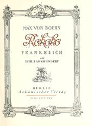 Cover of: Rokoko: Frankreich im XVIII. Jahrhundert