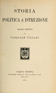 Cover of: Storia, politica e istruzione: saggi critici