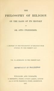 Cover of: The philosophy of religion on the basis of its history. by Pfleiderer, Otto