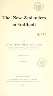 Cover of: The New Zealanders at Gallipoli by Frederick Waite