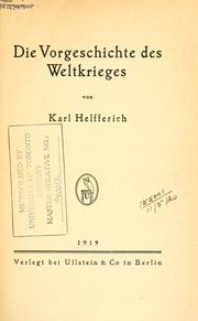 Cover of: Der Weltkrieg. by Karl Helfferich