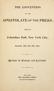 Cover of: The convention of the Apostolate of the Press by Apostolate of the Press.