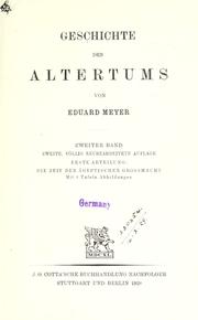 Cover of: Geschichte des Alterthums.