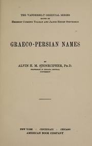 Cover of: Graeco-Persian names by Alvin Harrison Morton Stonecipher