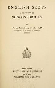 Cover of: English sects: a history of nonconformity