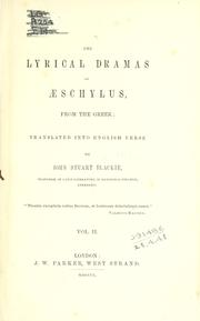 Cover of: Lyrical dramas of Æschylus: from the Greek
