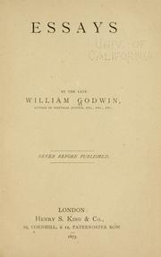 Cover of: Essays by William Godwin