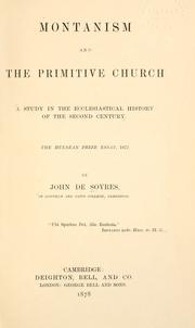 Cover of: Montanism and the primitive church by John De Soyres