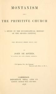 Cover of: Montanism and the primitive church: a study in the ecclesiastical history of the second century