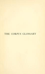 Cover of: Corpus glossary by 