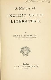Cover of: A history of ancient Greek literature.