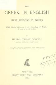 Cover of: The Greek in English by Thomas Dwight Goodell