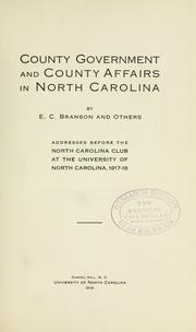 Cover of: County government and county affairs in North Carolina by North Carolina Club.