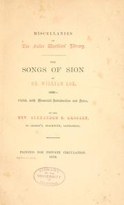 Cover of: The Songs of Sion of Dr. William Loe, (1620)