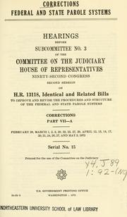 Cover of: Corrections.: Hearings, Ninety-second Congress, first session ...