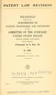 Patent law revision by United States. Congress. Senate. Committee on Patents