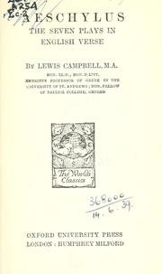Cover of: The seven plays in English verse by Lewis Campbell.