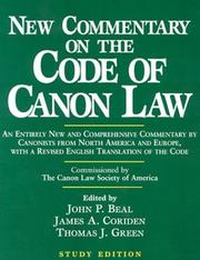 Cover of: New Commentary on the Code of Canon Law by 