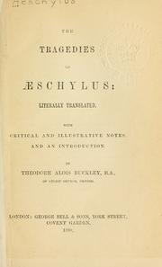 Cover of: Tragedies. by Aeschylus