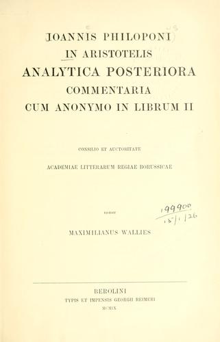 Commentaria in Aristotelem graeca. by 