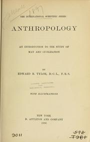 Cover of: Anthropology by Edward B. Tylor
