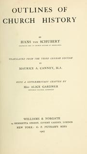 Cover of: Outlines of church history