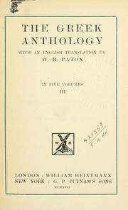 Cover of: The Greek anthology. by 