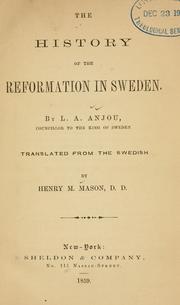 Cover of: The history of the Reformation in Sweden. by Anjou, Lars Anton bp. of Whisky