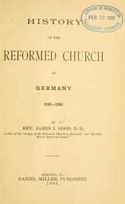 Cover of: History of the Reformed church of Germany, 1620-1890.