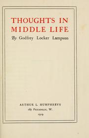 Cover of: Thoughts in middle life