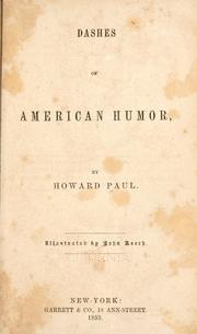 Cover of: Dashes of American humor