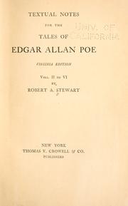 Cover of: Textual notes for the Tales of Edgar Allan Poe by Stewart, Robert Armistead.