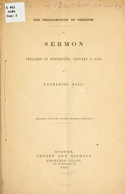 Cover of: proclamation of freedom.: A sermon preached in Dorchester, January 4, 1863