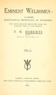 Cover of: Eminent Welshmen by Thomas Rowland Roberts