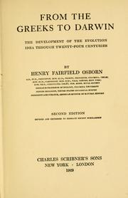 Cover of: From the Greeks to Darwin by Henry Fairfield Osborn