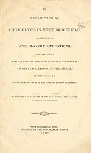Cover of: An exposition of difficulties in West Brookfield by West Brookfield anti-slavery society