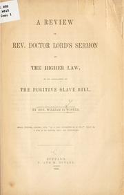 A review of Rev. Doctor Lord's sermon on the higher law by William C. Wisner