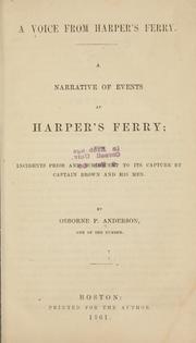 A voice from Harper's Ferry by Osborne Perry Anderson