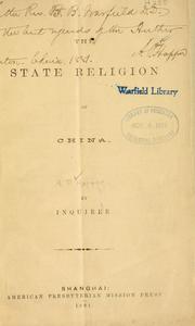 Cover of: The state religion of China by Andrew Patton Happer