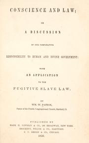 Cover of: Conscience and law by Patton, William Weston